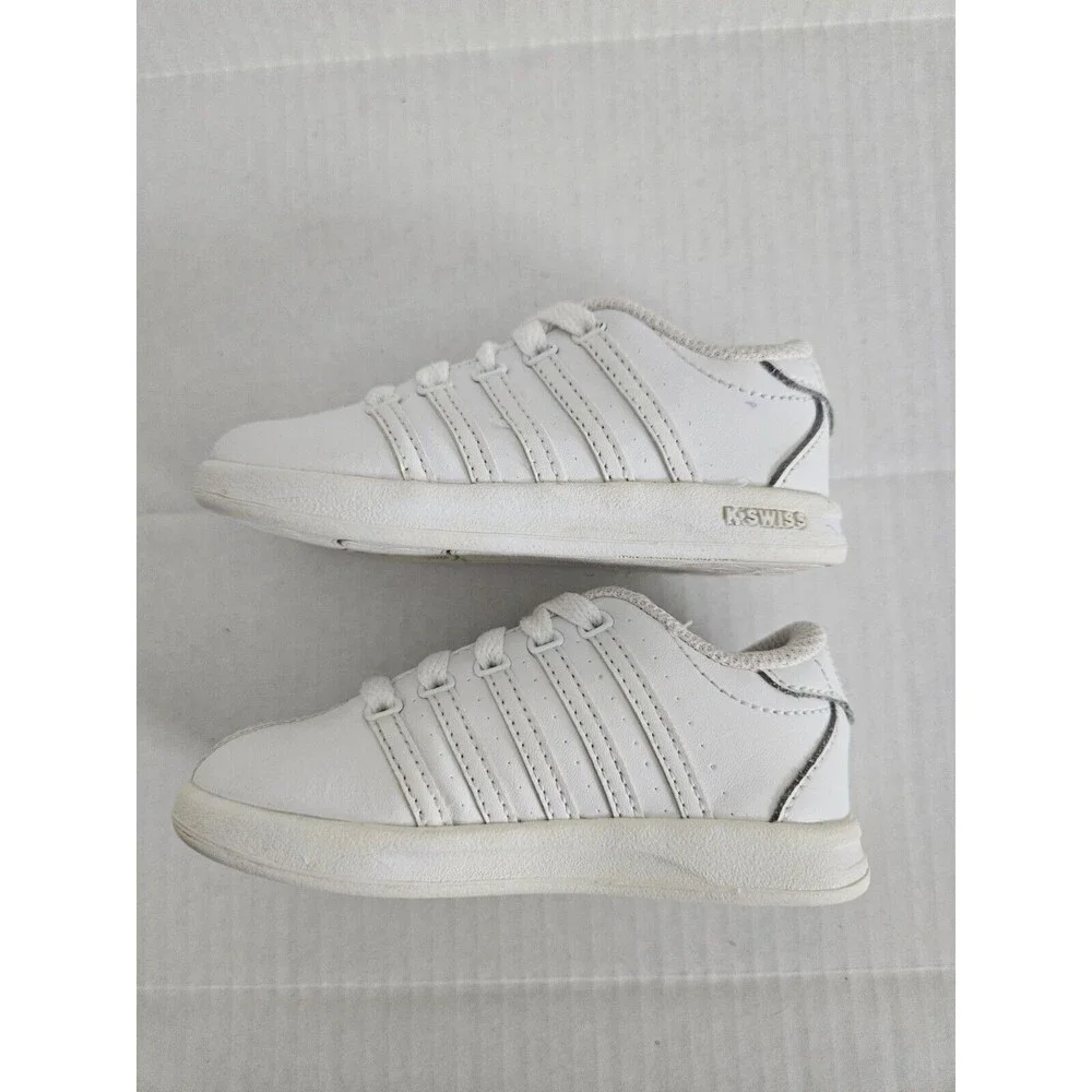 Vintage Infant K-Swiss White Lace Up Sneakers Shoes Size 7
